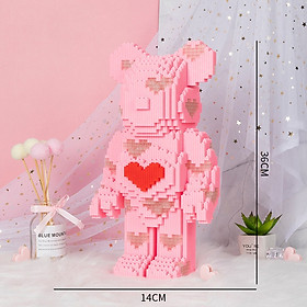 Bearbrick trái tim có đèn LED mô hình lắp ghép, đồ chơi xếp hình quà tặng trang trí hình ngộ nghĩnh đáng yêu cho bé LEE Kids