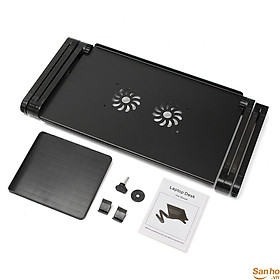 Mua Bàn để LAPTOP đa năng bằng nhôm có quạt tản nhiệt sử dụng thoải mái với mọi tư thế
