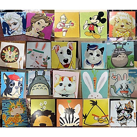 Mua Tranh tô màu cho bé size 20x20 - Tranh sơn dầu số hóa thiếu nhi hoạt hình anime
