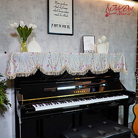 Mua Khăn Phủ Đàn Piano Họa Tiết Cành Đào  Tua Rua Xoắn KU-021