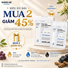 Mặt Nạ Làm Sạch Bề Mặt Da MAWLAB PORE CLEAR AHA+BHA MASK - Hộp 10 Miếng