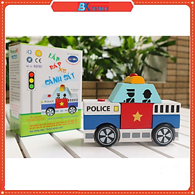 Đồ chơi mô hình xe ô tô, Lắp ráp xe cảnh sát - Đồ chơi gỗ Winwintoys