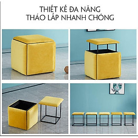 Mua Ghế khối rubic 5 trong 1 gấp gọn tiện lợi cho phòng khách không có bánh xe