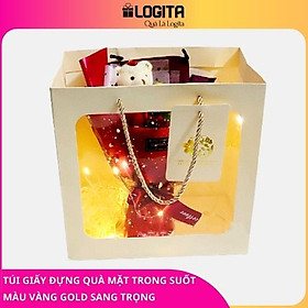 Nơi bán  Túi Giấy Đựng Quà Mặt Trước Trong Suốt Màu Vàng Gold Sang Trọng - Giá Từ -1đ