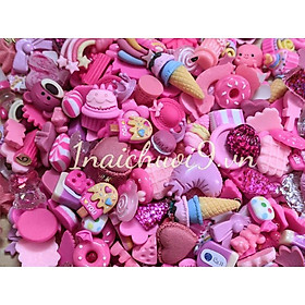 Mua HN * Túi combo 30 charm màu hồng đỏ cho các bạn trang trí vỏ ốp điện thoại  Jibbitz. DIY