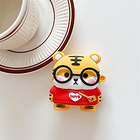 Bao Case cho Airpods 1/2/3/Pro Chú Hổ Đeo Kính , Ốp Airpods Cute - Mã TZAP397