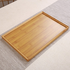 Khay trà bằng gỗ tre phong cách Nhật Bản cao cấp Khay để bàn trà decor kiểu dáng hình chữ nhật 33cm - Hàng chính hãng
