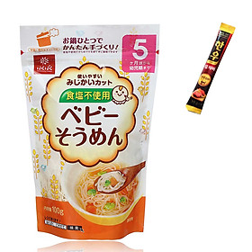 Mì Trẻ Em Tách Muối Hakubaku 100g Nhật Bản (Tặng 1 Gói Hạt Nêm Vị Thịt Bò 9g Nhật Bản)