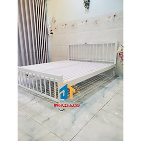 Mua Giường sắt mỹ nghệ ĐẠI THÀNH 1m4x2m màu trắng