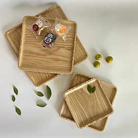 Mua Khay vuông gỗ Tần bì dày dặn nhiều kích thước  khay gỗ phục vụ  Khay gỗ Decor