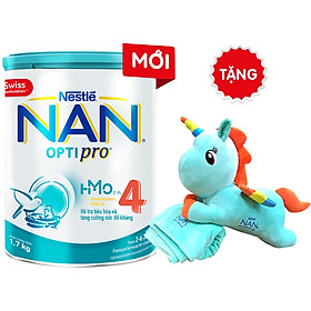 Sữa Bột Nestlé NAN OPTIPRO 4 HM-O 1.7kg + Tặng Gối Mền Kì Lân 1 Sừng