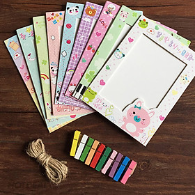 COMBO 9 KHUNG HÌNH SIÊU XINH TẶNG KÈM KẸP GỖ DECOR - TRANG TRÍ KHÔNG GIAN LUNG LINH (Giao Hàng Theo Mẫu Ngẫu Nhiên)