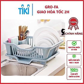 Rỗ , khay úp chén đĩa có khay hứng nước grofa - giao màu ngẫu nhiên
