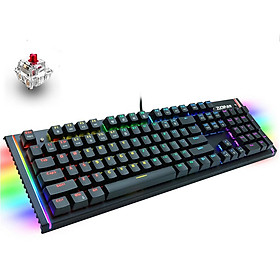 Mechanical Gaming Keyboard 104 Keys RGB Backlit Metal Surface Plate Anti-Ghosting