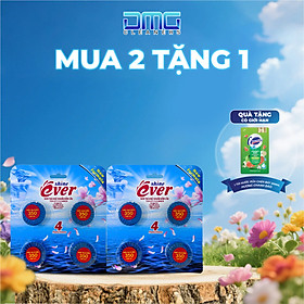 MUA 2 TẶNG 1: Combo 2 vỉ viên thả bồn cầu Evershine 55g * 4 TẶNG túi nước rửa chén chanh đào 200ml