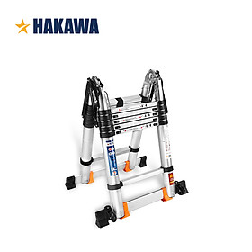 Hình ảnh Thang nhôm rút đôi chữ a Nhật Bản HAKAWA HK238 (3,8M) - Phân phối chính hãng