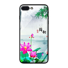 Ốp kính cường lực cho iPhone 8 Plus Sen Hồng - Hàng chính hãng