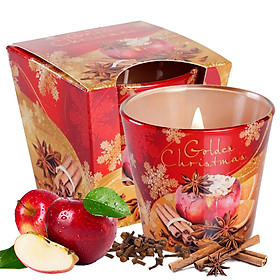 Ly nến thơm tinh dầu Bartek Golden Christmas 115g QT06552 - táo, quế, hồi