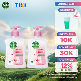 Combo 2 chai nước rửa tay Dettol kháng khuẩn dưỡng da - Chai 250g