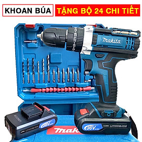 Máy khoan cầm tay pin Makila máy khoang pin 3 chức năng khoan tường, bắt vít, khoan sắt tặng phụ kiện 24 chi tiết