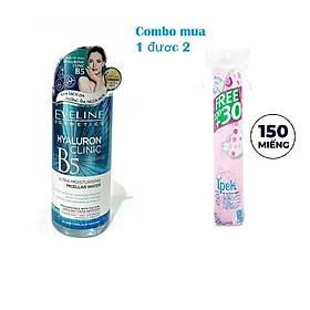 [Tặng sữa rửa mặt 150ml] Combo nước tẩy trang eveline B5 500ml ( Nước tẩy trang + bông tẩy trang)