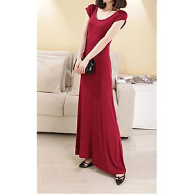 Đầm maxi nữ ôm body hở lưng - Đỏ - Free size