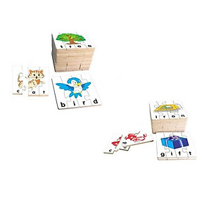 Combo bộ ghép hình học chữ tiếng anh 1 và 2