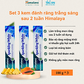 Combo 3 TUÝP KEM ĐÁNH RĂNG TRẮNG SÁNG LẤP LÁNH HIMALAYA SPARKLING WHITE TOOTHPASTE