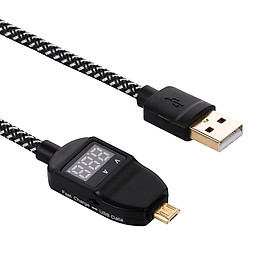 Cáp Sạc Micro USB 1m Hiển Thị Điện Áp Cho Pin Sạc Dự Phòng
