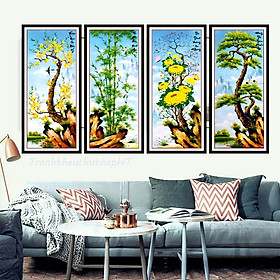 Mua Tranh thêu chữ thập Tứ Quý Xuân Hạ Thu Đông (125x85cm) chưa thêu