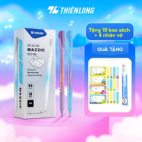 Combo 20 Bút gel xóa được Mazzic ngòi 0.5mm mực xanh/đen/tím có gôm tẩy chuyên dụng trên thân Thiên Long GELE-006