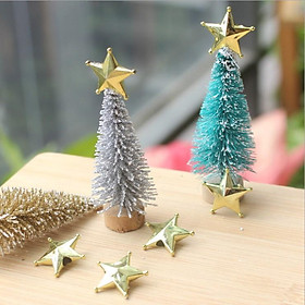 *HN* Combo 05 Charm ngôi sao năm cánh trang trí cây thông Noel mini cho nhà búp bê, terrarium, DIY