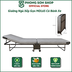 Mua Giường gấp gọn thông minh MDL65  khung thép sơn tĩnh điện kết hợp bánh xe dễ dàng di chuyển  Giường gấp văn phòng chịu trọng lượng tới 300 cân  tích hợp sẵn đệm có khóa kéo để vệ sinh  tùy chỉnh độ cao của đầu giường  gấp gọn chỉ dày 20cm - MDL65