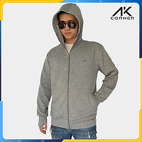 Áo khoác nam cao cấp AK Corner chất vải Cotton da cá 4 chiều mềm mịn thoáng mát, chống nắng tốt - Xám tiêu - XL