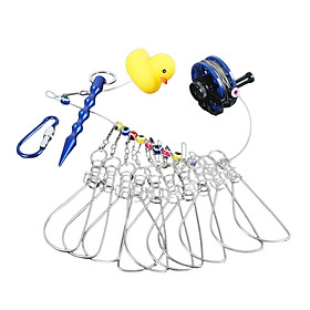 Fishing Stringer Fish Stringer with Reel with Float Portable Metal Snaps Big Fish Wire Fish Lock Live Fish Lock for Pike, Large Fish, Trout