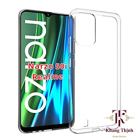 Ốp lưng dành cho Realme Narzo 50i silicon dẻo trong suốt cao cấp A+