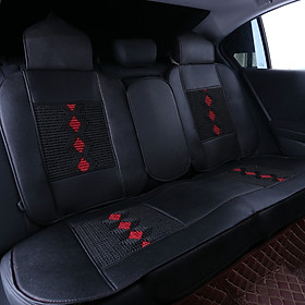 Bọc áo ghế da ô tô cao cấp bản tiêu chuẩn cho 5 chỗ ngồi - Kèm 2 gối tựa lưng ghế xe hơi đẳng cấp