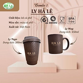 Mua Combo 1: Ly Hà Lê từ bã cà phê  (1 ly Togo + 1 Ly Mug)