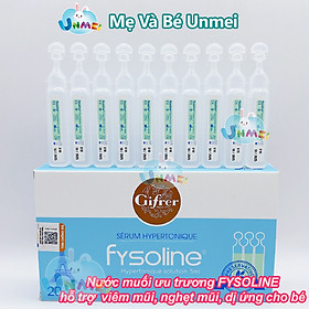 Nước muối ưu trương FYSOLINE hỗ trợ viêm mũi, nghẹt mũi cho bé (20 ống/Tách Lẻ 10 ống x 5ml) - Fysoline Xanh Dương (Trường Hợp Nghẹt Mũi Nặng)