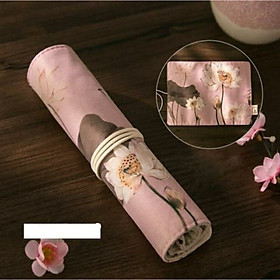 Hộp Bút Cổ Trang Dạng Vải Cuốn Tứ Hoa