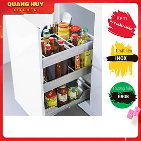 Giá dao thớt gia vị đa năng cho tủ bếp chất liệu inox hộp chính hãng Grob