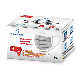 Khẩu Trang Y Tế Phamatech 4 Lớp – Cao Cấp Đặc Biệt Có Than Hoạt Tính và Kháng Khuẩn