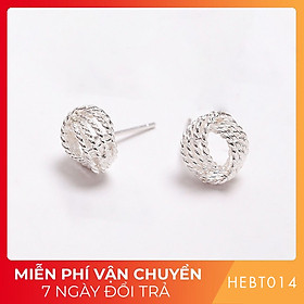 Bông hoa tai nữ bạc s925 cao cấp HEBT014 BH trọn đời