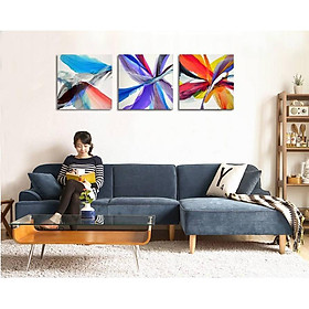 Mua Tranh trang trí trừu tượng 3 tấm tặng kèm đinh 3 chân