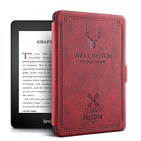 Mua Combo Máy Đọc Sách Kindle Paperwhite Gen 10th (8GB - Màu Đen) và Bao da WELL BEGUN Màu Đỏ Đô - Hàng Chính Hãng