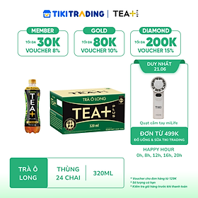 Thùng 24 Chai Trà Ô Long Tea+ Plus (320ml/Chai)