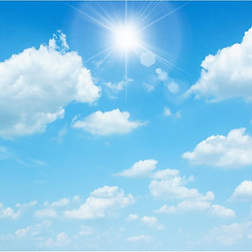 Tranh dán tường HD Bầu trời xanh mây trắng HUD0602 Kim sa