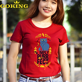 Crazy sales. Áo thun nữ GOKING in hình dễ thương, áo phông thoát nhiệt Nhật Bản 100 cotton thoáng mát, thấm hút mồ hôi, đánh bay cơn nóng mùa hè