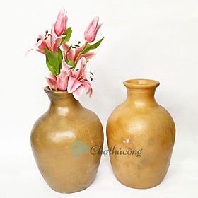 Mua Bình hoa to vintage  Bình gốm cắm hoa decor  lọ hoa chậu đất nung thủ công Gốm Chăm Bàu Trúc trang trí handmade terracotta