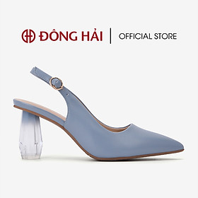 Giày cao gót nữ Đông Hải thiết kế Slingback mũi nhọn sành điệu đính gót kim cương  cao 7cm - G81I8